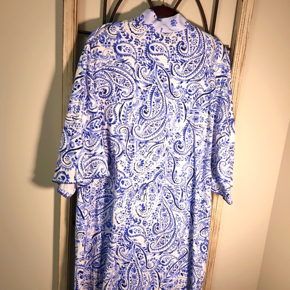 Carole Hochman Blue Floral Robe & Nightgown Set S - Picture 4 of 12